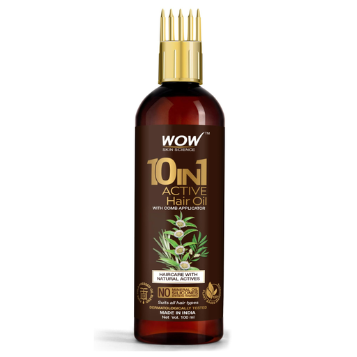 Wow Skin Science 10 in 1 Active Hair Oil With Comb 200 ml