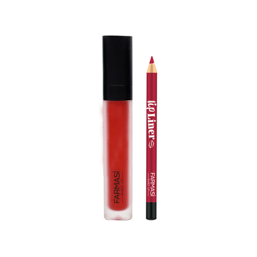 Farmasi Matte Red Lipstick + Red Lip Liner 