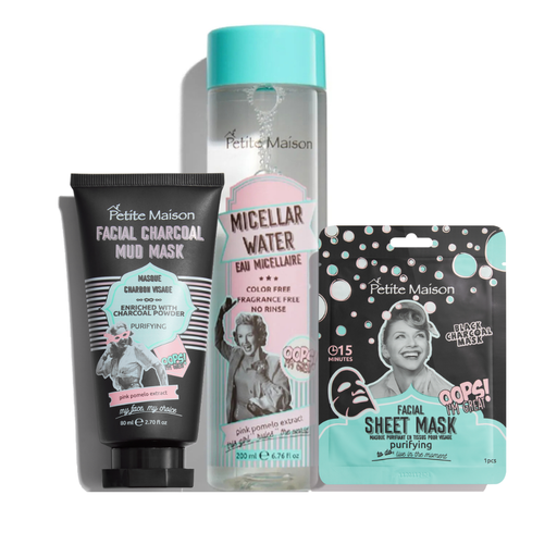 Petite Maison Micellar Water + Charcoal Mud Mask + Purifying Sheet Mask Offer 
