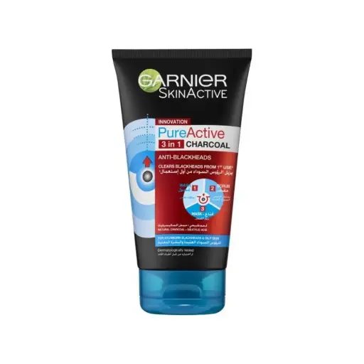 Garnier Skin Active Pure Active 3 In 1 Wash Scrub Mask Charcoal